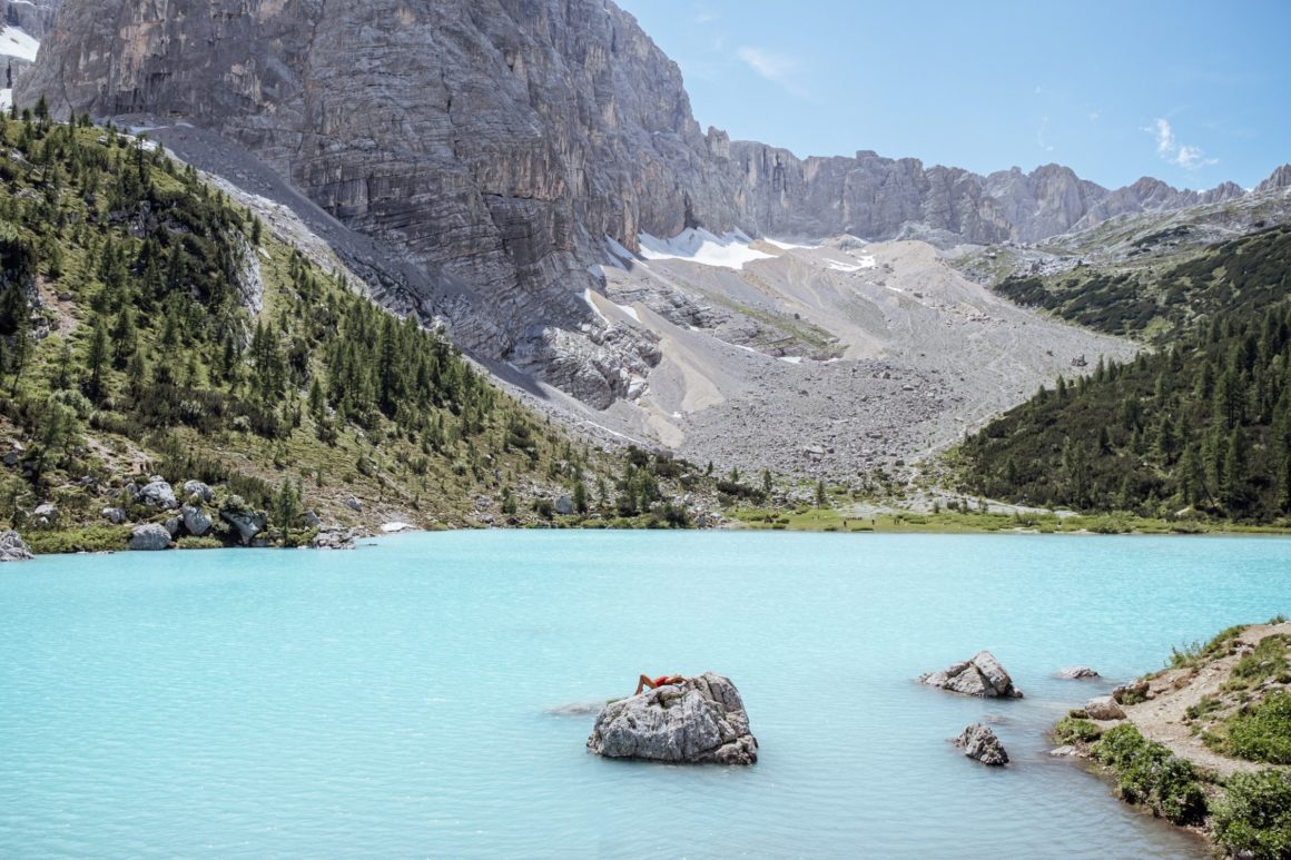 Lago di Sorapis Per Wanderung zum blausten See Italiens