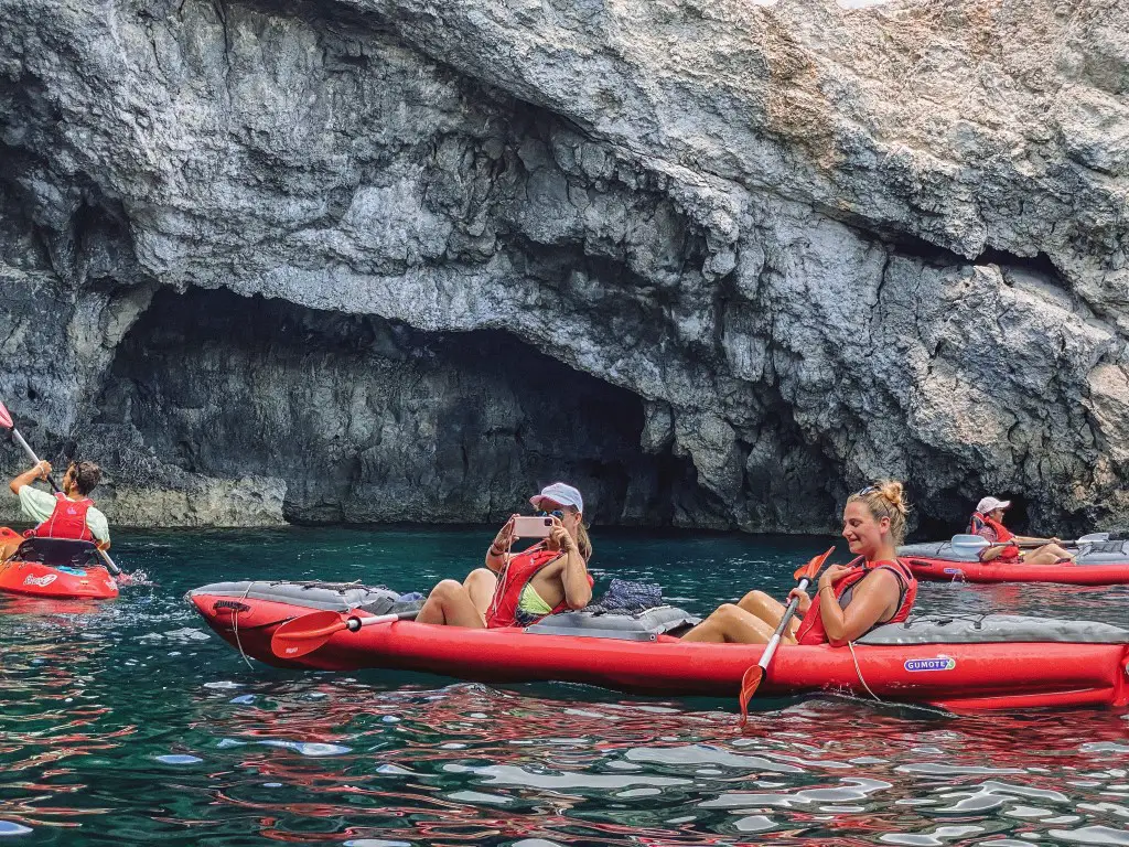 Kayaking blue grotto