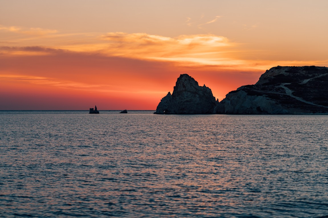 Mavrospilia Beach Kimolos Sonnenuntergang